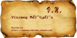 Viszmeg Mátyás névjegykártya