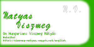 matyas viszmeg business card